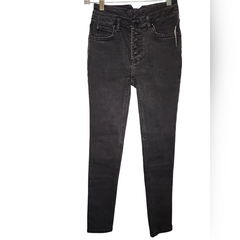 We the Free Free People Black Button Fly Jeans Boho Festival Size 24